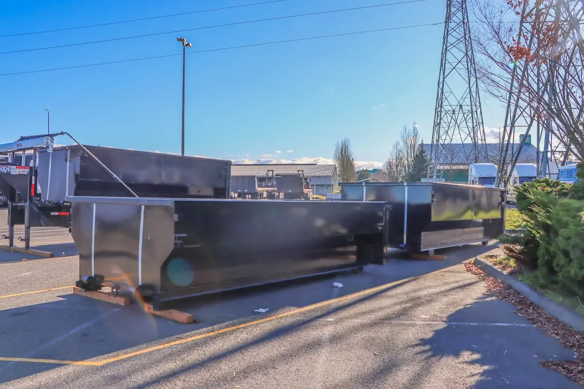 Roll-off dumpster ready for waste disposal at job site for Construction Dumpster Rental in Red Lion